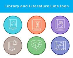 Library And Literature Vector Icon Set