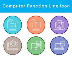 computadora función vector icono conjunto