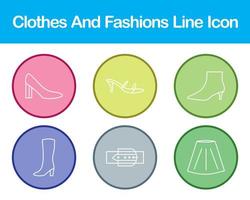 Clothes And Fashions Vector Icon Set