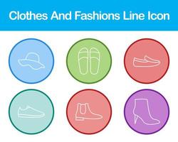 Clothes And Fashions Vector Icon Set