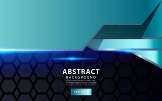 modern blue shape vector background banner with blue light lines in hexagon texture.