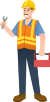 industrial construction worker Labor character. png