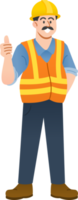 industrial construction worker Labor character. png