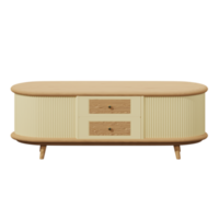3D cute wooden TV table png