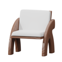 3D wooden arm chair png