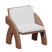 3D wooden arm chair png