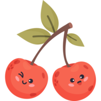 Cute cartoon couple of cherries png