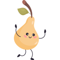 Funny pear character png