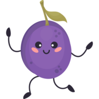 cute cartoon plum character png