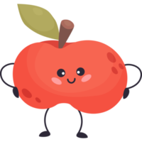 fruit apple cute character png