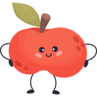 fruta maçã fofa personagem png