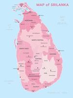 Detailed Map of Sri Lanka vector