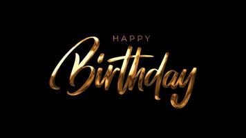 Happy Birthday Text Animation with Gold Liquid Texture video