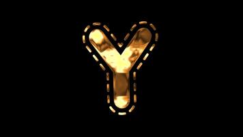 Alphabet animation with gold effect on black background. This videon support for your bussiness, logo intro, and education video