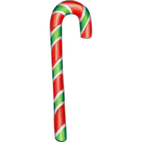 watercolor hand drawn striped candy cane png