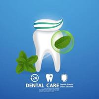 Dental care with peppermint leaf vector