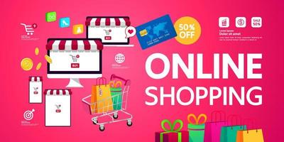 Online shopping idea vector illustration