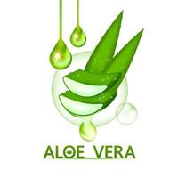 áloe vera colágeno y suero para piel cuidado cosmético vector