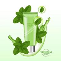 Dental care with peppermint leaf vector