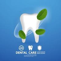 Dental care with peppermint leaf vector