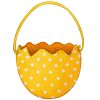 watercolor easter egg shaped basket png