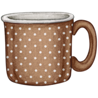 Watercolor hand drawn enamel mug png