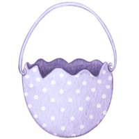 watercolor easter egg shaped basket png