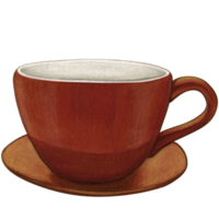 Watercolor hand drawn empty tea cup png