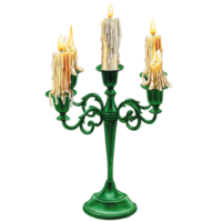 Watercolor hand drawn gothic candle holder png