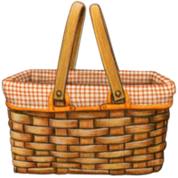 acuarela mano dibujado picnic cesta png