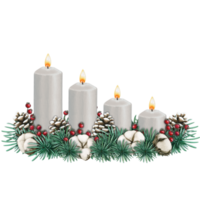 watercolor hand drawn advent candles decoration png