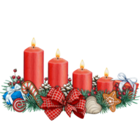 Aquarell Hand gezeichnet Advent Kerzen Dekoration png