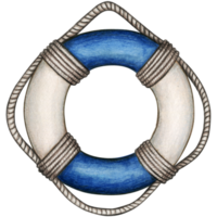 waterclor nautical life buoy png