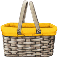 watercolor hand drawn picnic basket png