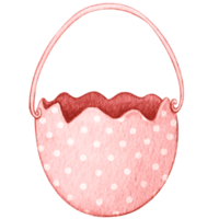 watercolor easter egg shaped basket png