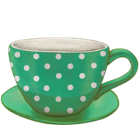 Watercolor hand drawn empty tea cup png