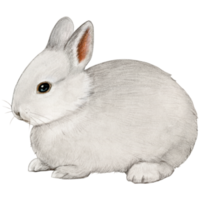 Watercolor and drawn realistic bunny png