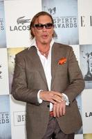 Mickey Rourke  arriving  at the  Film Indpendents  24th Annual Spirit Awards on the beach in Santa Monica CA  onFebruary 21 20092009 photo