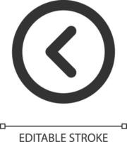 Arrow left button pixel perfect linear ui icon. Move back. Toolbar control. Previous track. GUI, UX design. Outline isolated user interface element for app and web. Editable stroke vector