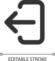 Export data pixel perfect linear ui icon. Importing files. Data backup. Unloading database. GUI, UX design. Outline isolated user interface element for app and web. Editable stroke vector