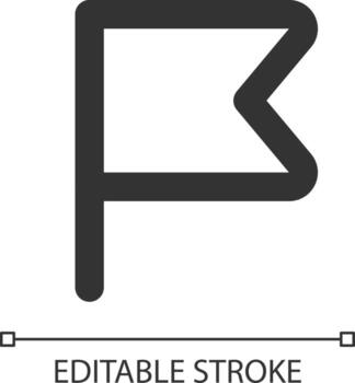 Simple flag for report pixel perfect linear ui icon. Reporting bugs and issues on site. GUI, UX design. Outline isolated user interface element for app and web. Editable stroke vector