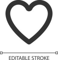 Heart pixel perfect linear ui icon. Like button. Expressing love. Sharing reaction. GUI, UX design. Outline isolated user interface element for app and web. Editable stroke vector