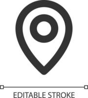 Location pin pixel perfect linear ui icon. Saving spot on map. Search for destination. GUI, UX design. Outline isolated user interface element for app and web. Editable stroke vector