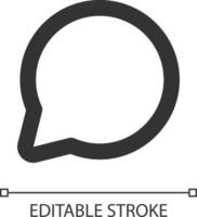 Comment pixel perfect linear ui icon. Reply to social media post. Send message. Respond. GUI, UX design. Outline isolated user interface element for app and web. Editable stroke vector