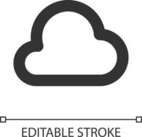 Cloud computing pixel perfect linear ui icon. Data storage. Wireless file sharing. GUI, UX design. Outline isolated user interface element for app and web. Editable stroke vector