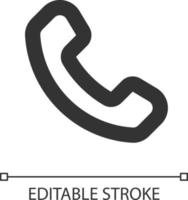 Telephone pixel perfect linear ui icon. Contact management. Phone calls. Cellphone service. GUI, UX design. Outline isolated user interface element for app and web. Editable stroke vector