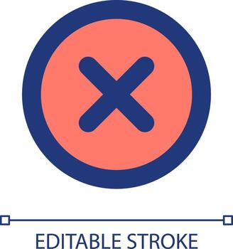 Eliminar botón píxel Perfecto rgb color ui icono. alerta error. menú dominio. sencillo lleno línea elemento. interfaz gráfica de usuario, ux diseño para móvil aplicación vector aislado pictograma. editable carrera