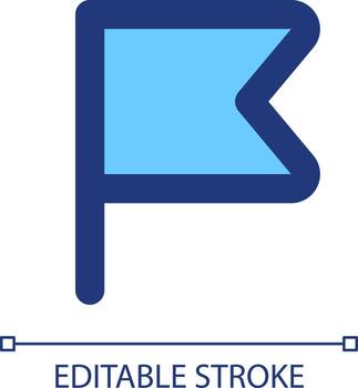 Simple flag for report pixel perfect RGB color ui icon. Reporting bugs on site. Simple filled line element. GUI, UX design for mobile app. Vector isolated pictogram. Editable stroke