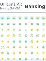 Banking and finance flat color ui icons set. Credit card operations. Money and currency. GUI, UX design for mobile app. Vector isolated RGB pictograms