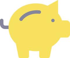 cerdito banco plano color ui icono. dinero ahorros. centavo banco. inversión y negocio. finanzas. sencillo lleno elemento para móvil aplicación vistoso sólido pictograma. vector aislado rgb ilustración